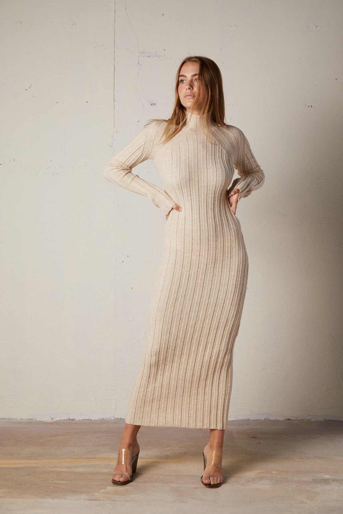 Anine Bing Shawn Dress - Oatmeal | Garmentory