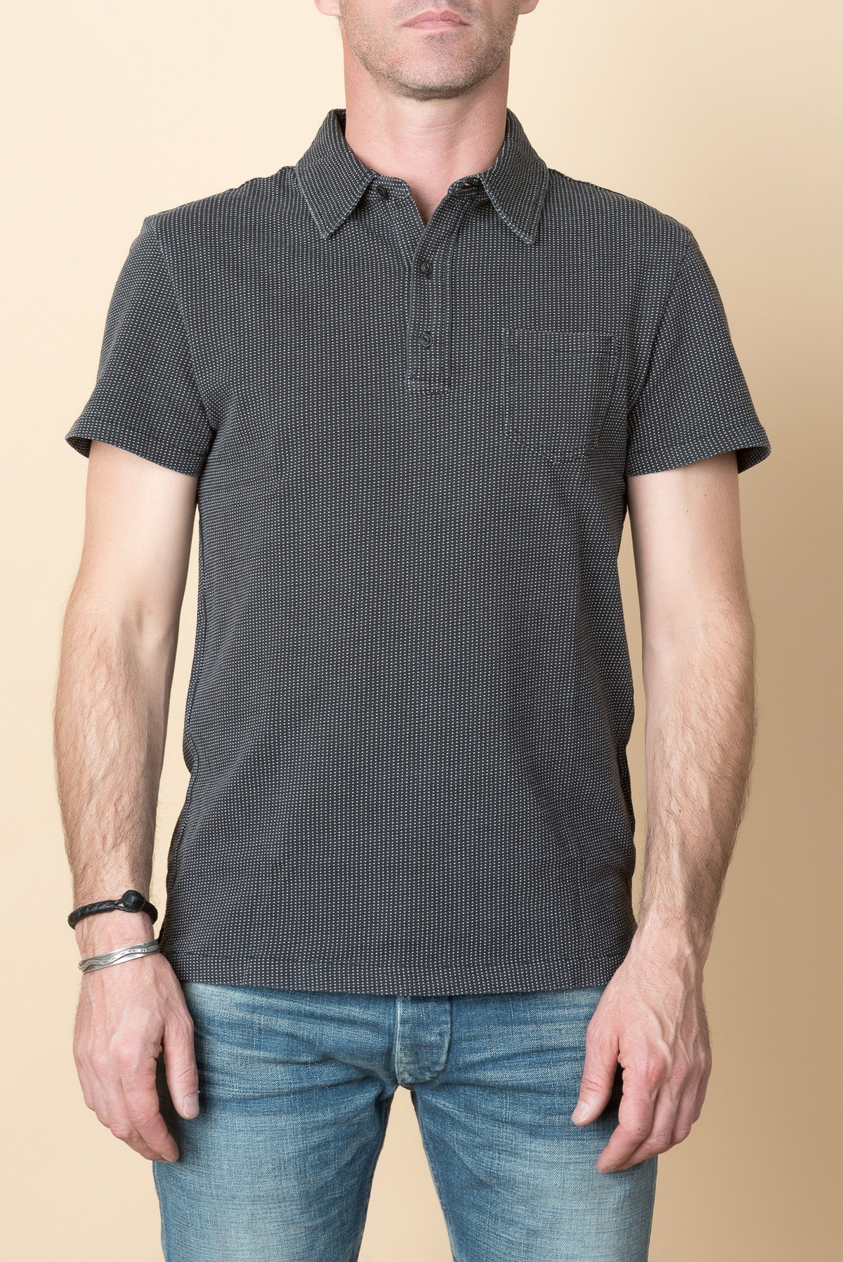 RRL 3B Polo In Black Indigo | Garmentory