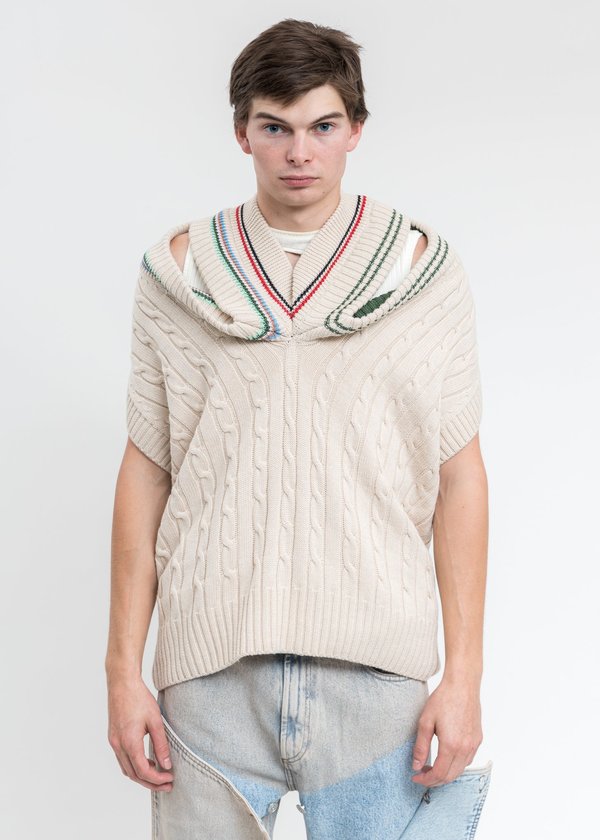 Y/project Triple Collars Cricket Vest - Beige | Garmentory