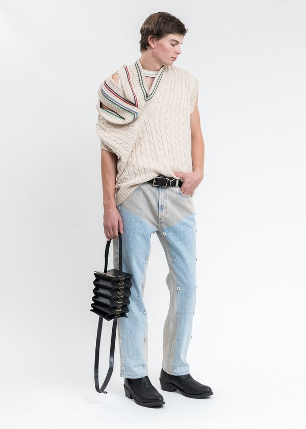 Y/project Triple Collars Cricket Vest - Beige | Garmentory