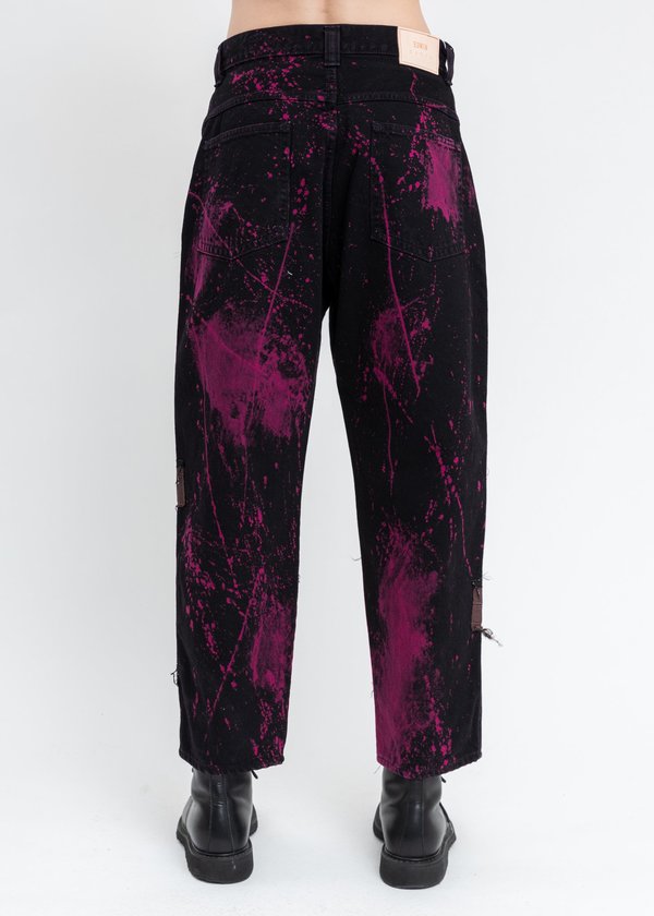 KIDILL × EDWIN Patch Katana Wide Pants - Black/Pink | Garmentory
