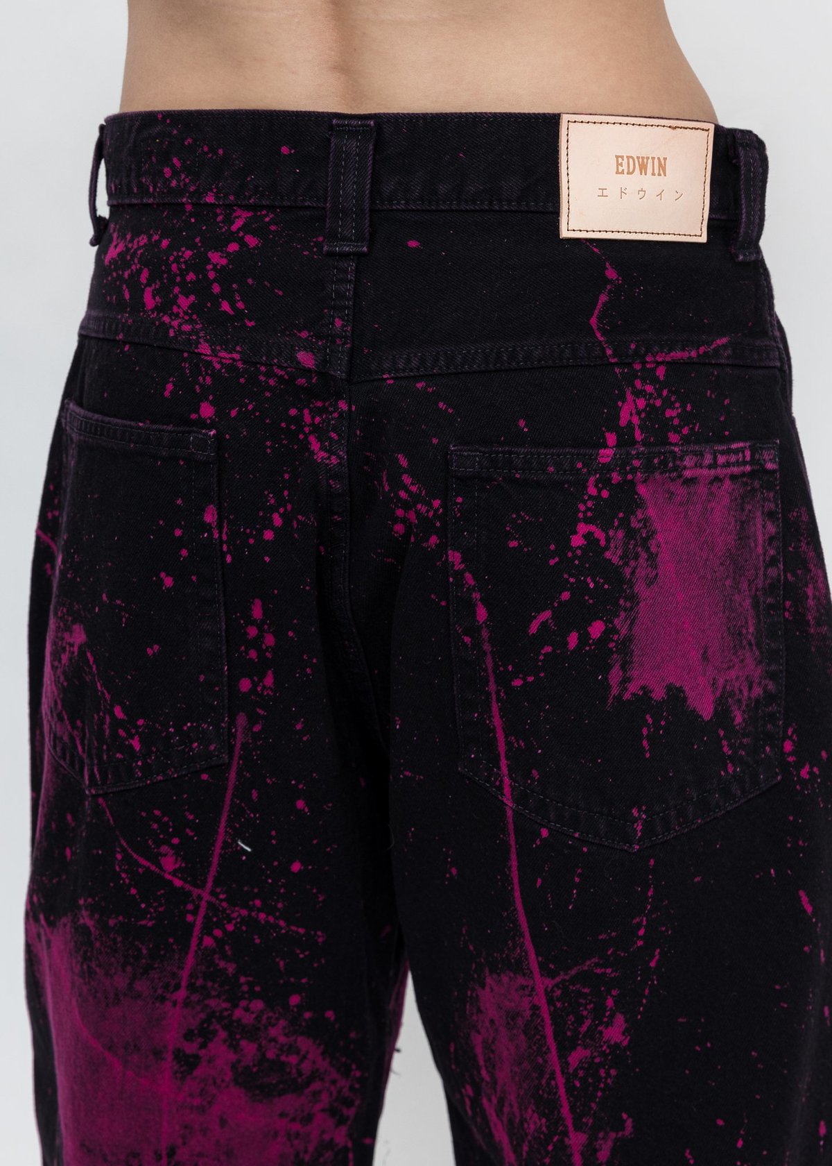 Patch Katana Wide Pants KIDILL × EDWIN KIDILL × EDWIN Patch Katana Wide Pants - Black/Pink | Garmentory