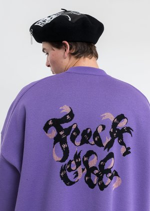 Kidill Hell Boy Knit Pullover Sweater - Purple | Garmentory