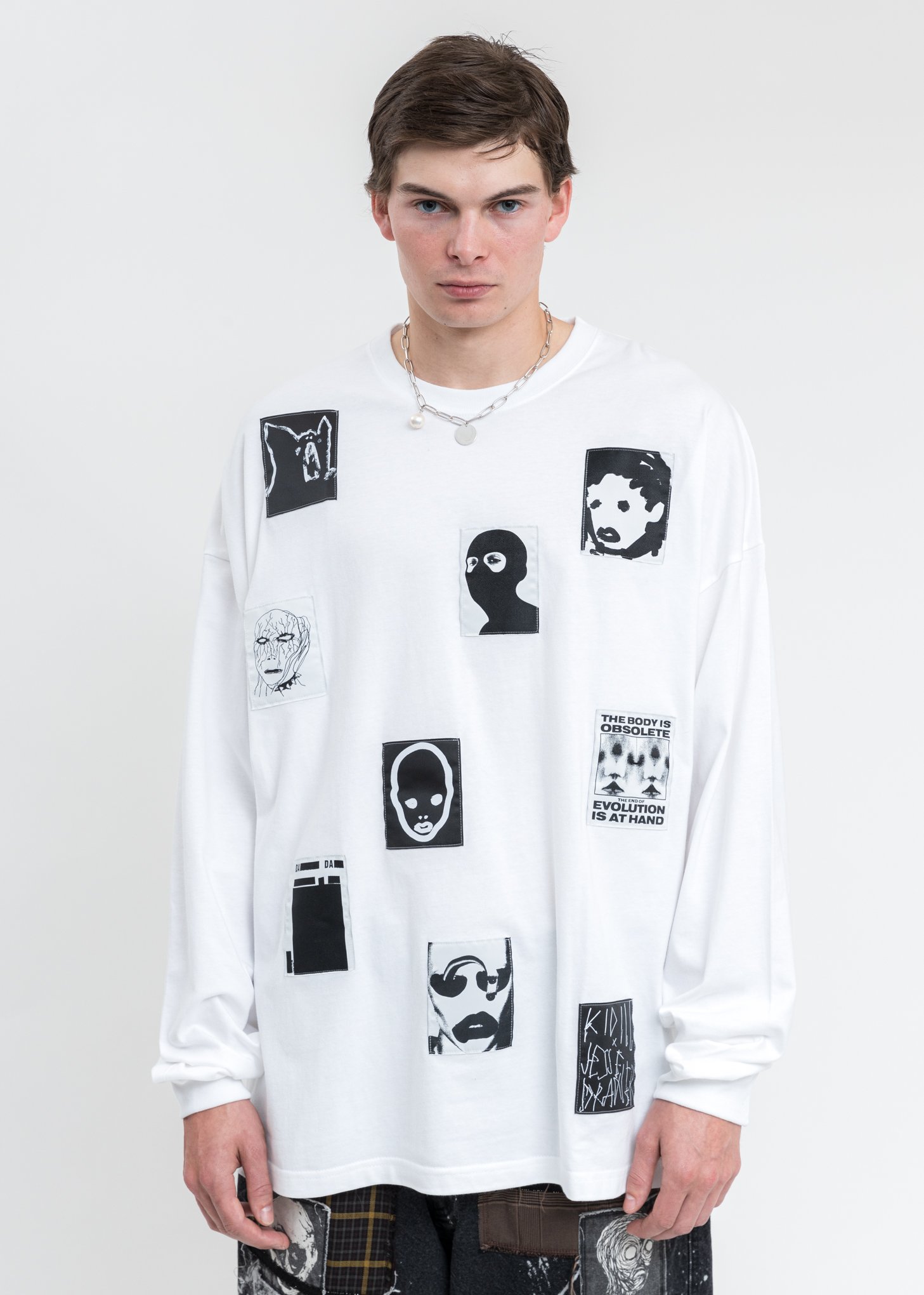 トップス KIDILL JESSE Pach LS TEE XL WHITE White-Jesse-Patch-Long-Sleeves