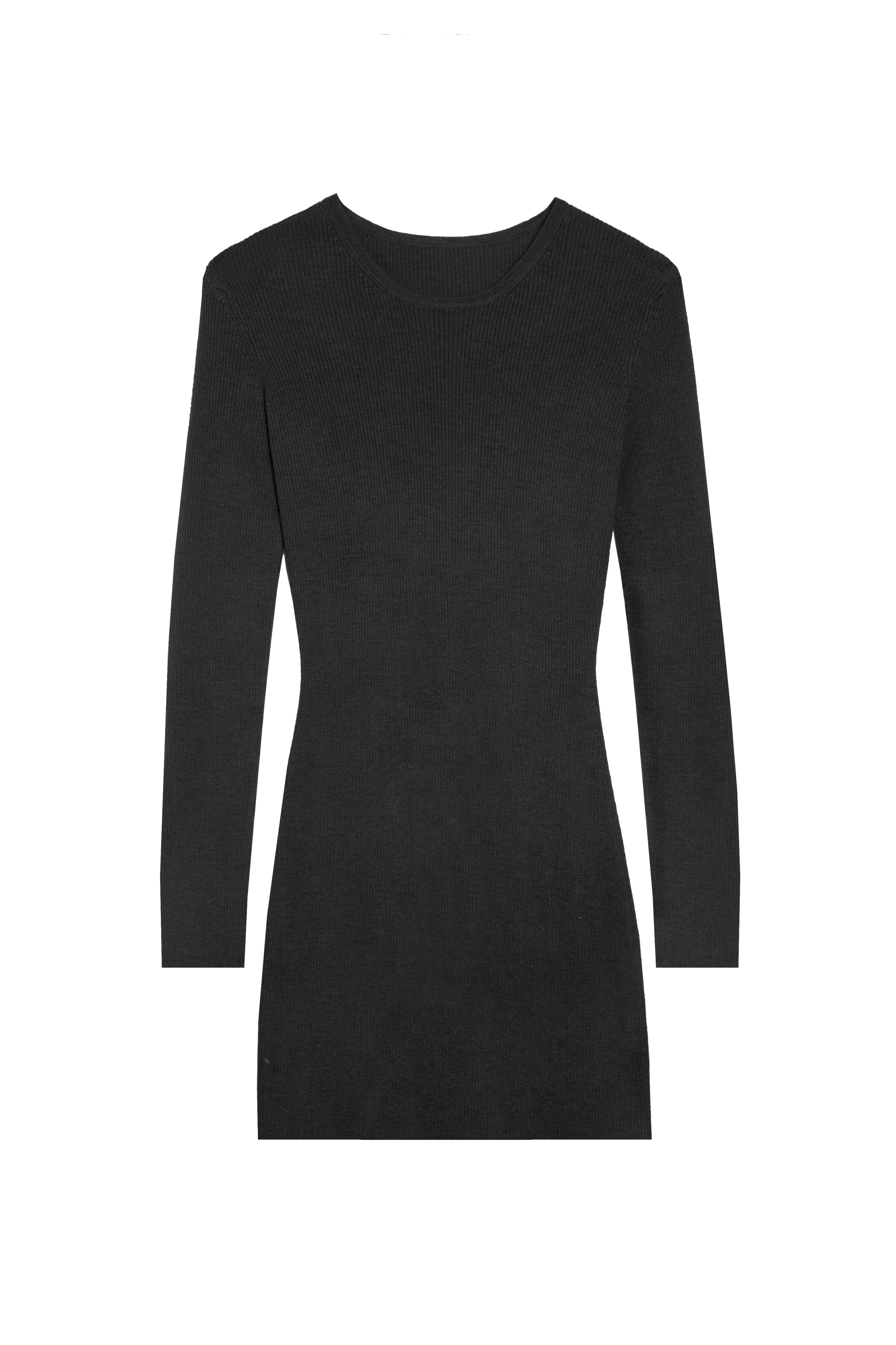 adele long black dress Mini Cashmere Dress with Scarf XS