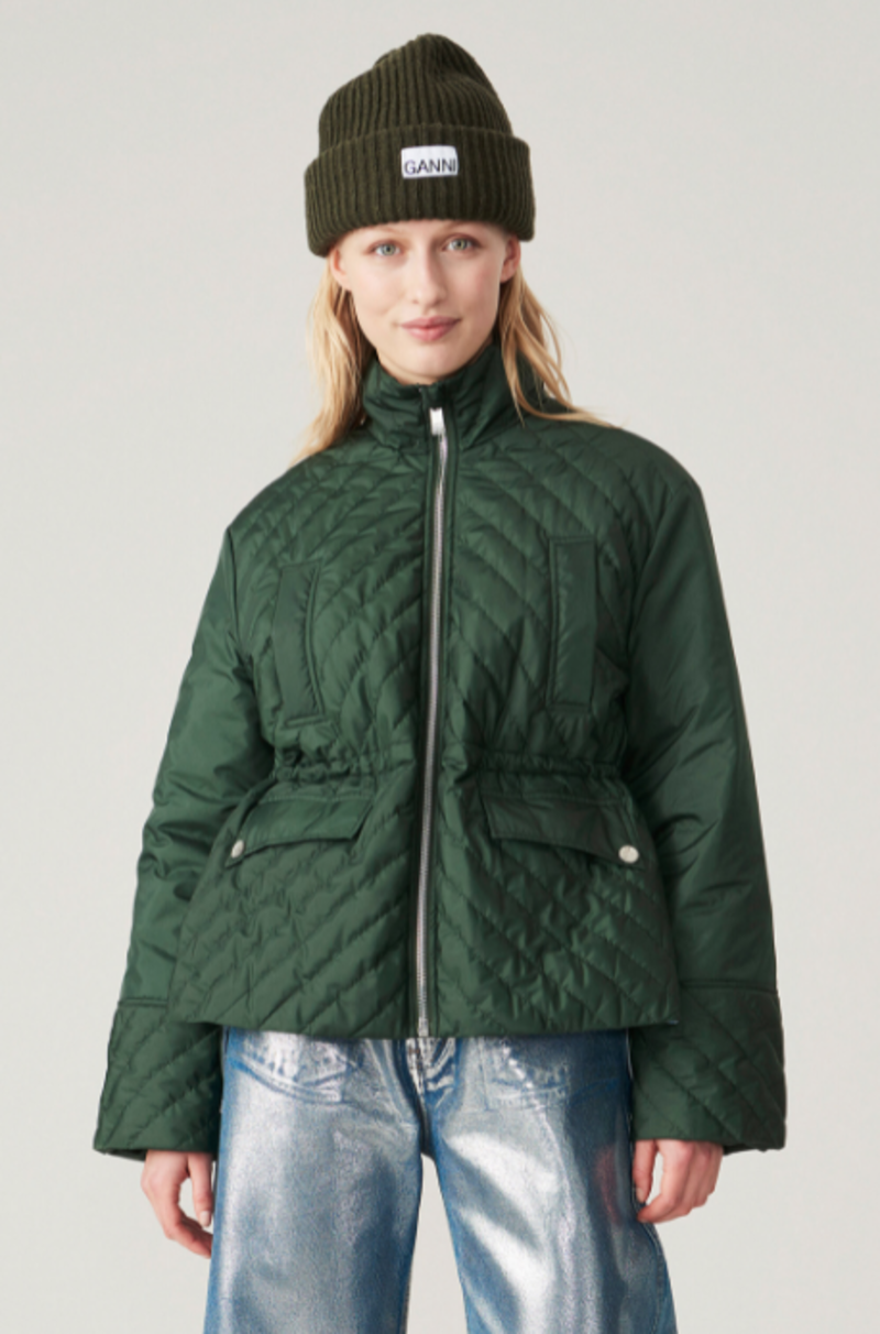 ジャケット・アウター GANNI Recycled Ripstop Quilt COAT 34 Ganni + Recycled Ripstop Quilt Coat