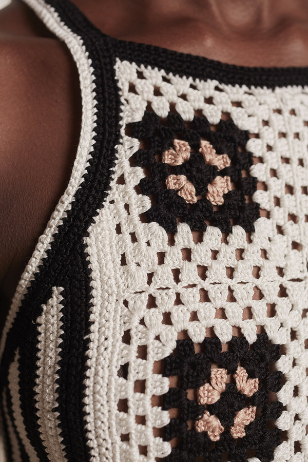 ELEVEN SIX ALEXIA CROCHET TOP - SALAR/BLACK/BLUSH COMBO | Garmentory