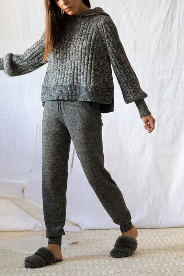 Eleven Six Lara Hoodie Sweater - Salt & Pepper