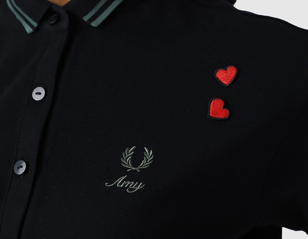 Fred Perry x Amy Winehouse Women's Cropped Piqué Shirt - Black