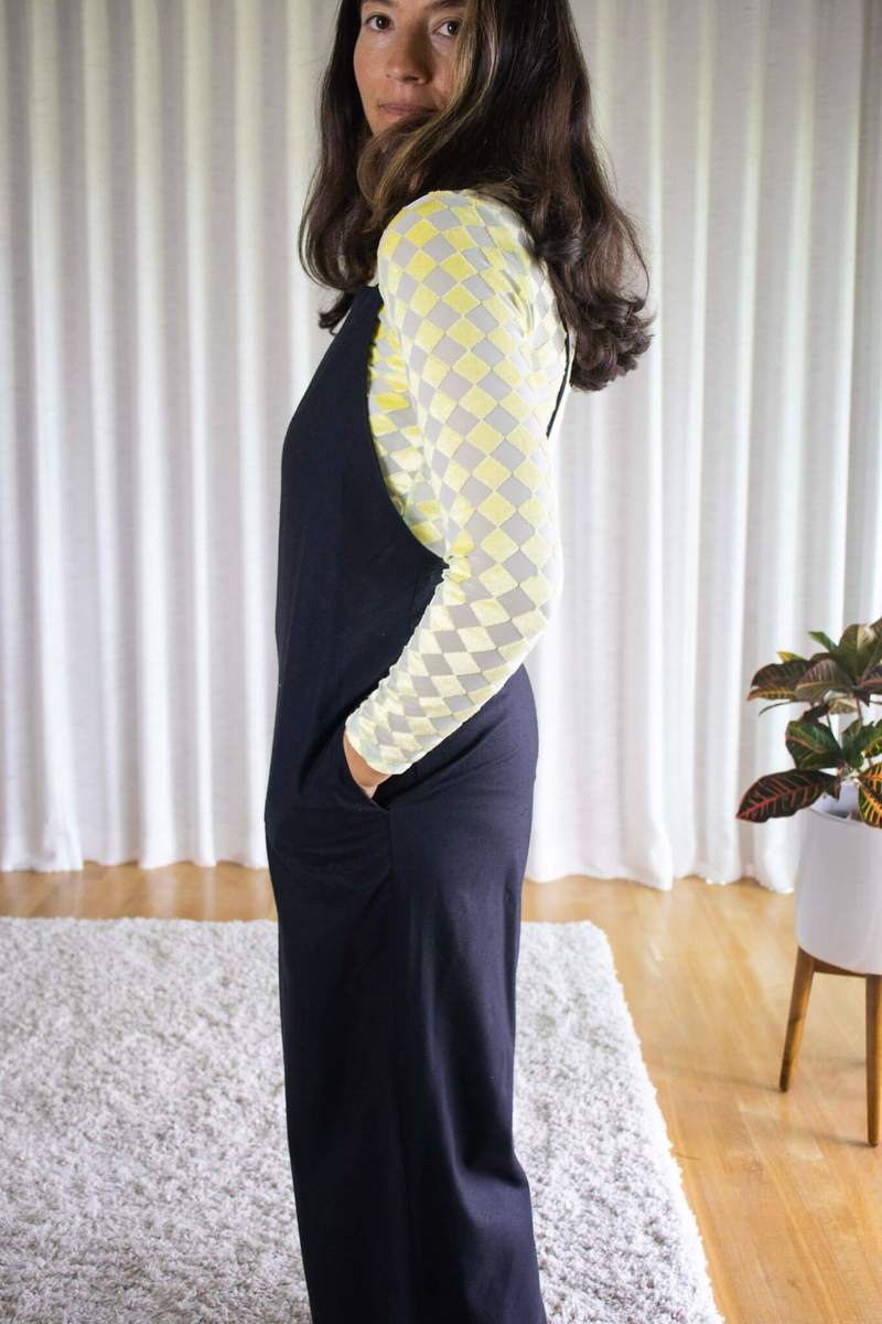 Baserange Omo Long Sleeve Tee - Checked Hewa Yellow | Garmentory