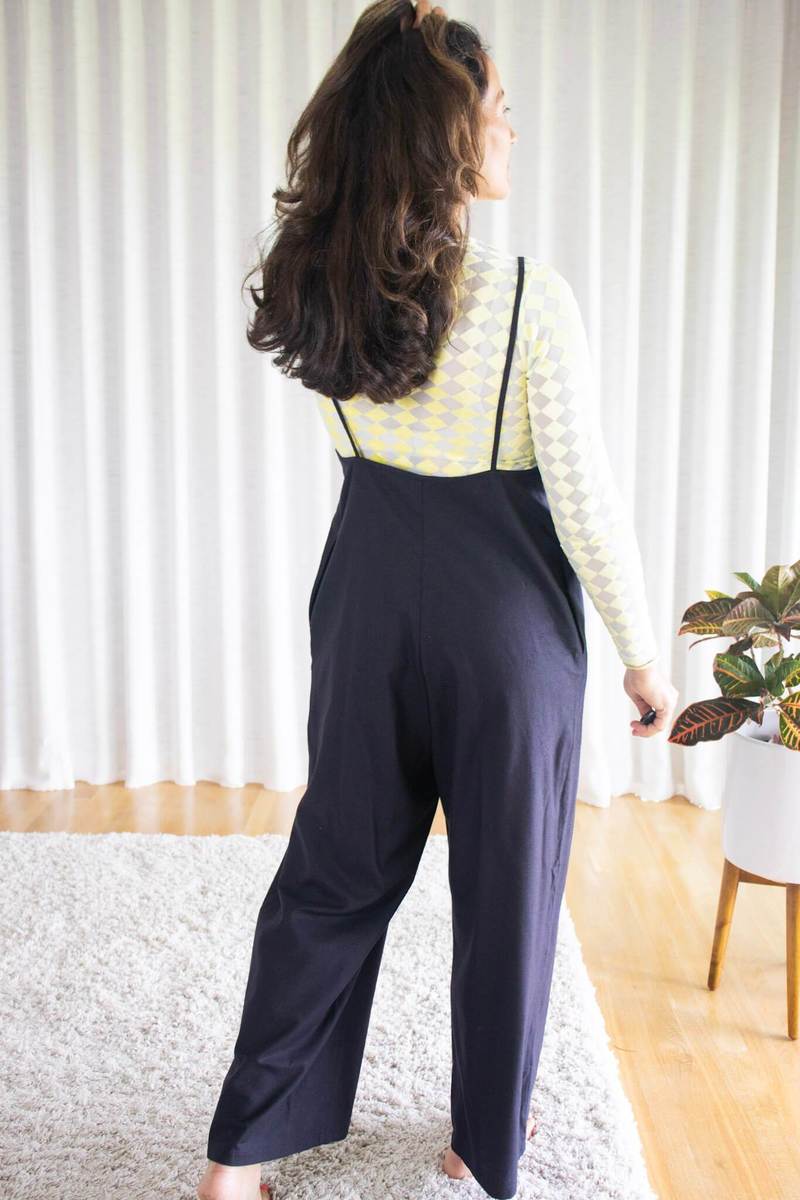 Baserange Yumi Silk Jumpsuit - Black | Garmentory