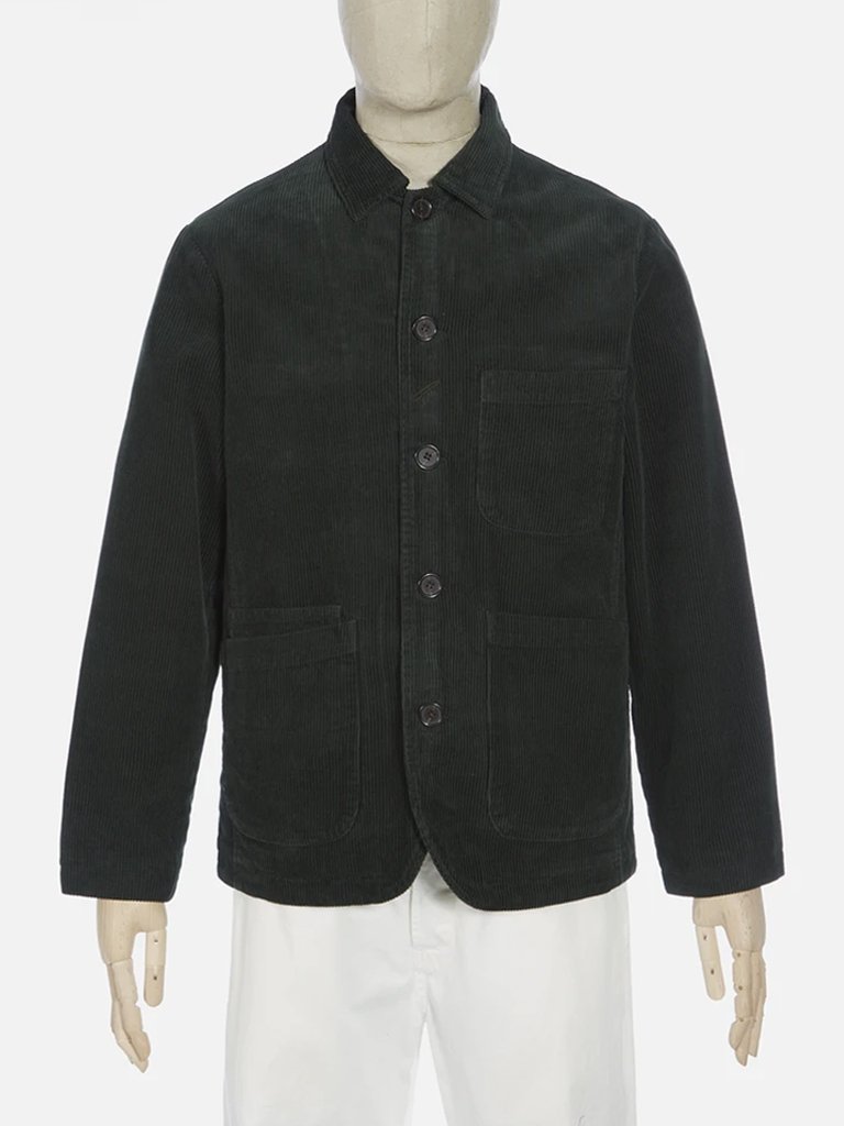 Universal Works Bakers Corduroy Jacket Forest Green Garmentory