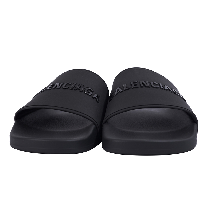 【関税＆送料込み】Balenciaga Slippers Balenciaga Wave Logo Slippers Sandals Black - POIZON