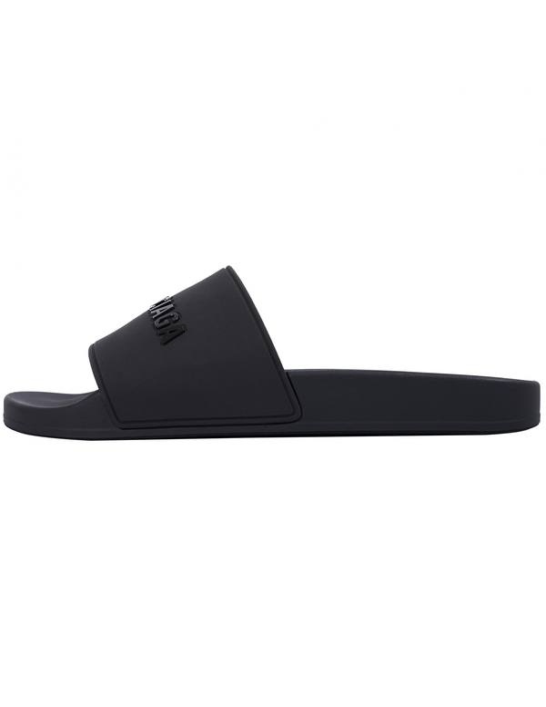 Balenciaga Black Logo Slippers | Garmentory