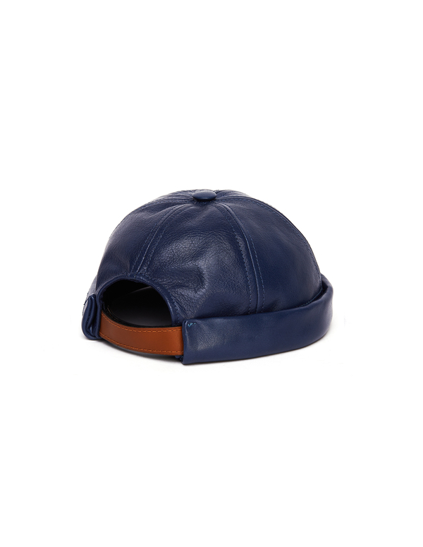 Junya Watanabe Beton Cire Navy Leather Beanie Hat | Garmentory