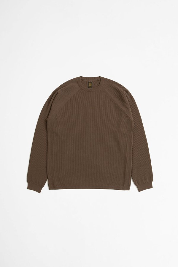 Batoner Extra Hard Twist Wool Crew Neck - Brown | Garmentory