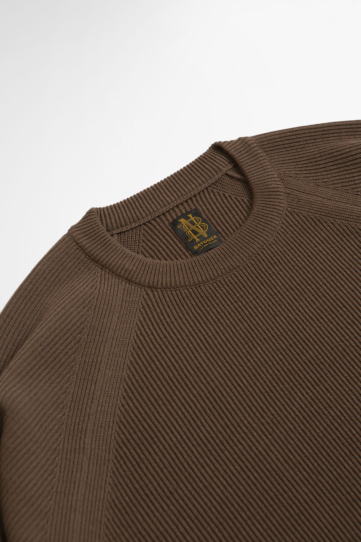 トップス BATONER EXTRA HARD TWIST WOOL CREW NECK Batoner Extra Hard Twist Wool Crew Neck - Brown | Garmentory