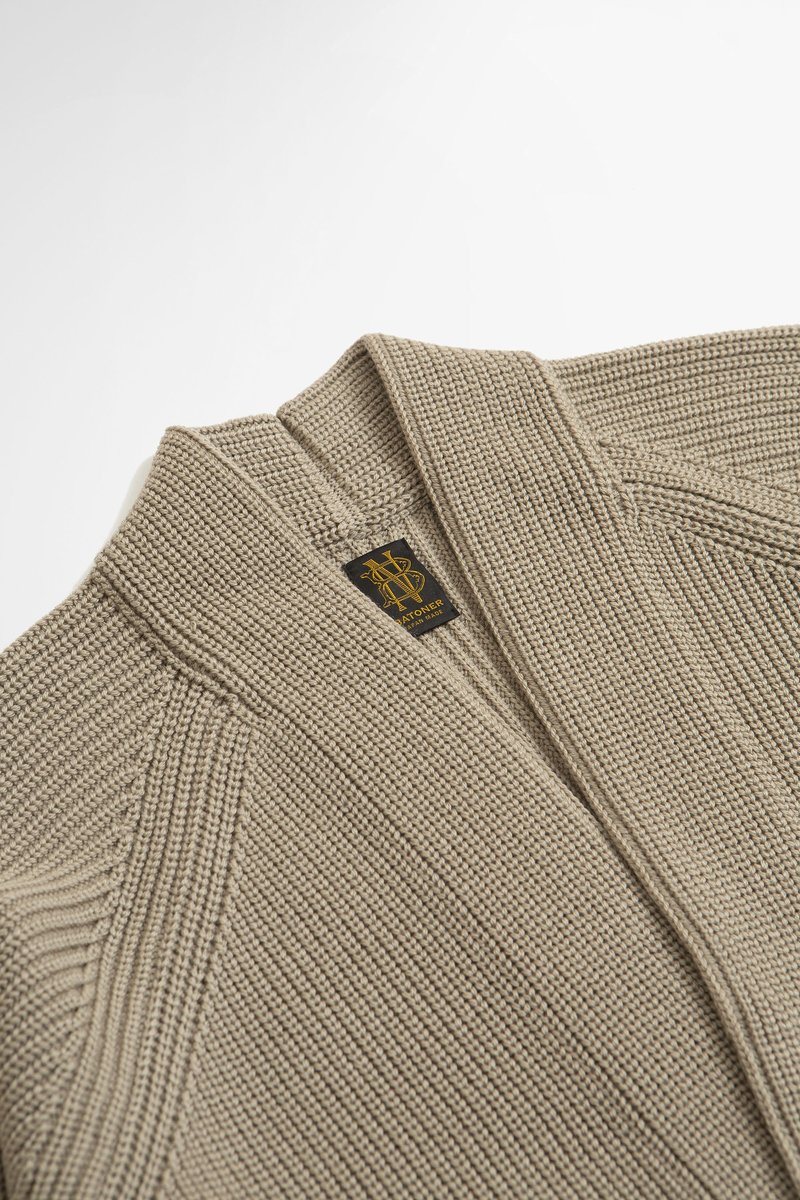 Batoner Signature Shawl Collar Cardigan - Beige | Garmentory