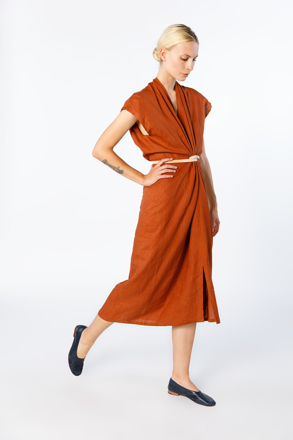 Miranda Bennett Studio Knot Dress, Linen in Marfa | Garmentory Miranda Bennett Studio Knot Dress, Linen in Marfa | Garmentory
