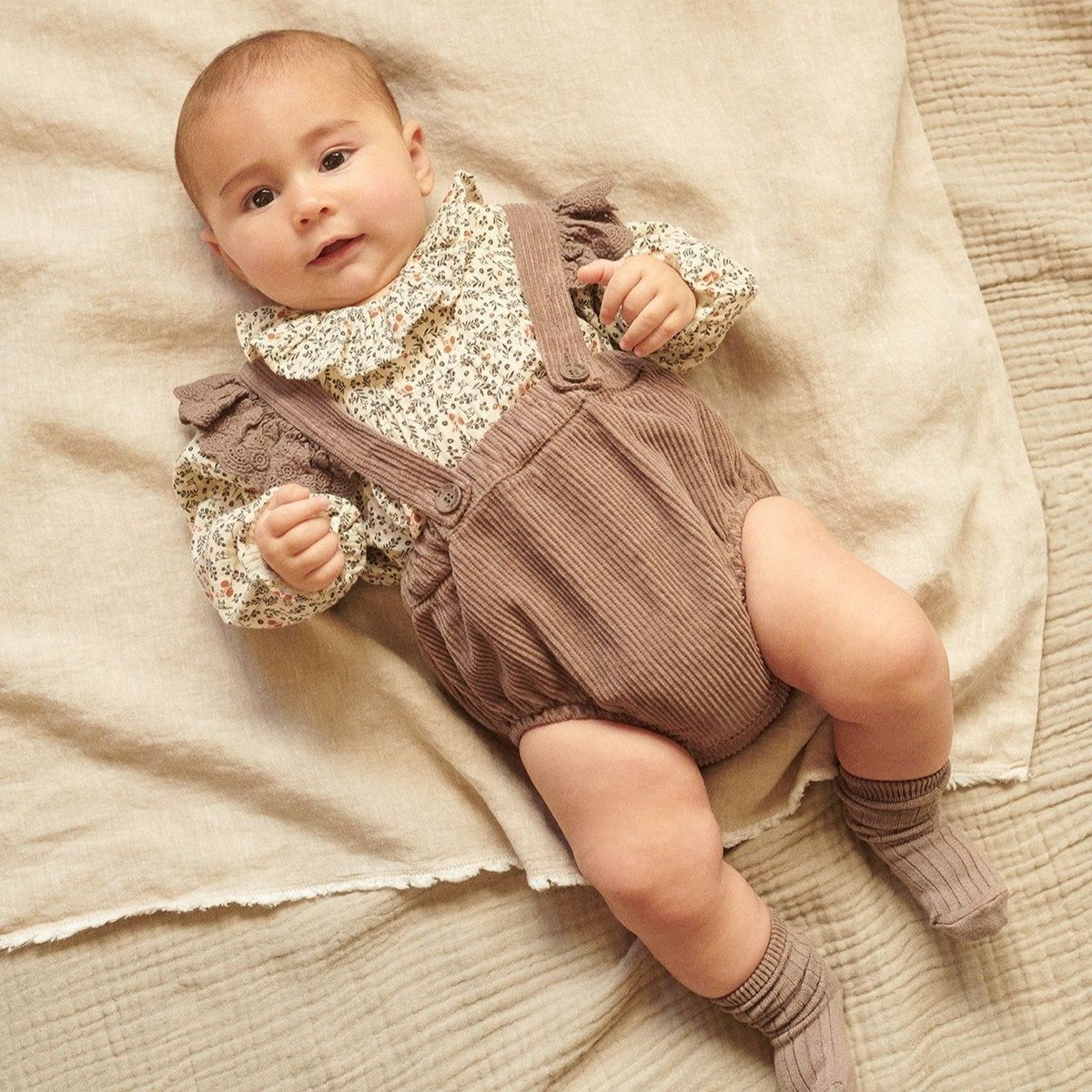 Kids My Little Cozmo Cris Bloomers with Suspenders Taupe