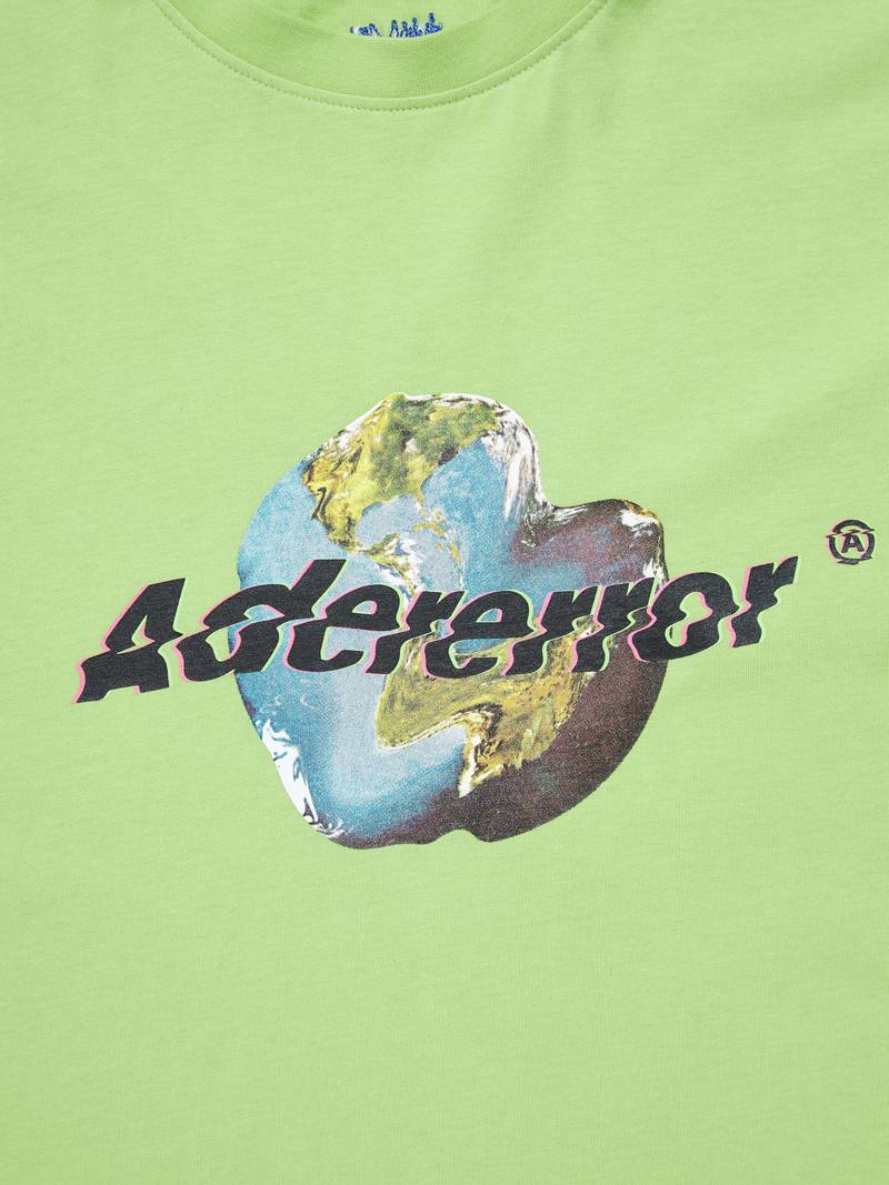 Ader Error Lime Green Planet Printed T-shirt-GREEN | Garmentory