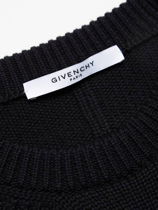Pre - Loved] Givenchy Star Printed Cut Out Detailed Sweater