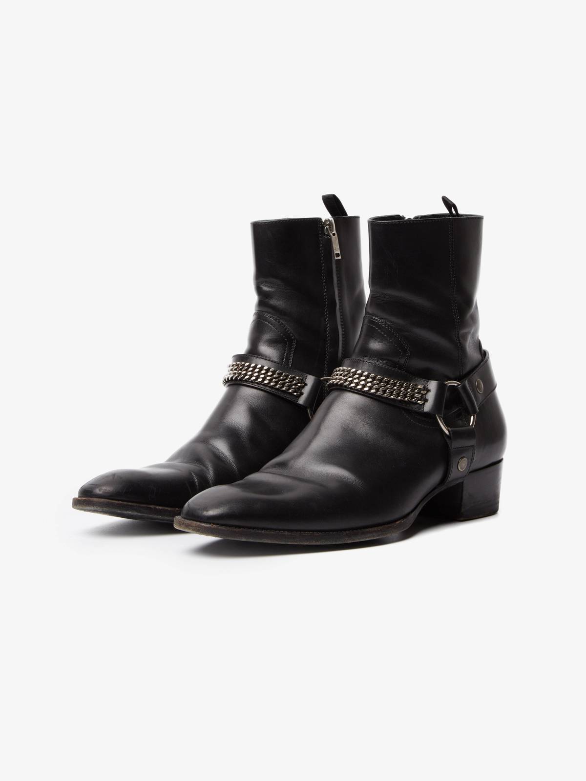 Pre - Loved] Saint Laurent Paris Male Wyatt Chain Harness Boots