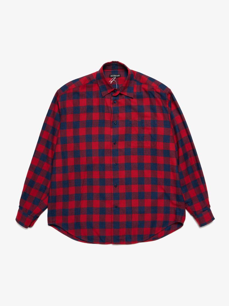 Pre Loved] Balenciaga Checkered Flannel Overshirt Garmentory