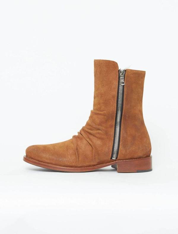 Amiri Stack Suede Side Zip Boots | Garmentory