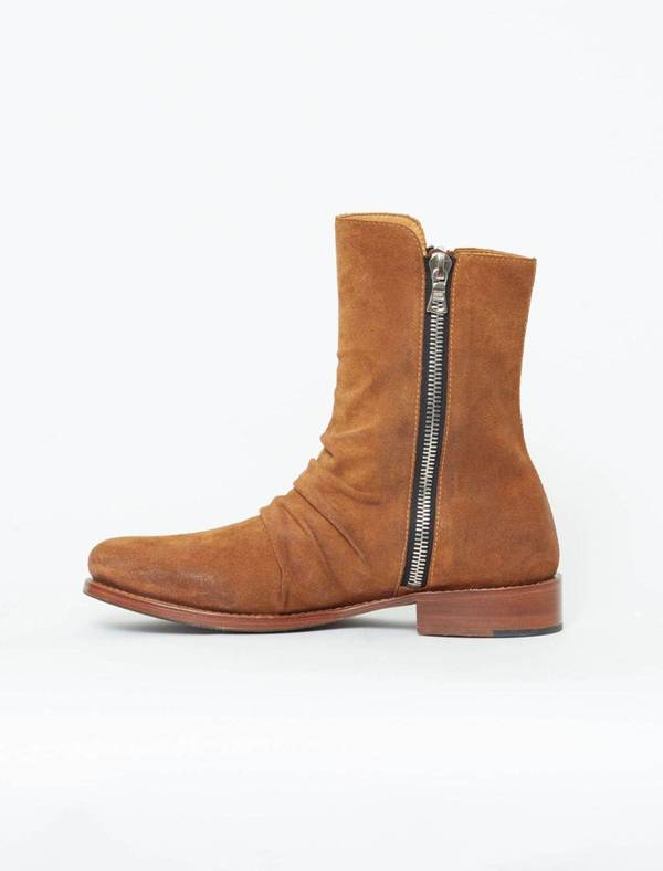 Amiri Stack Suede Side Zip Boots | Garmentory