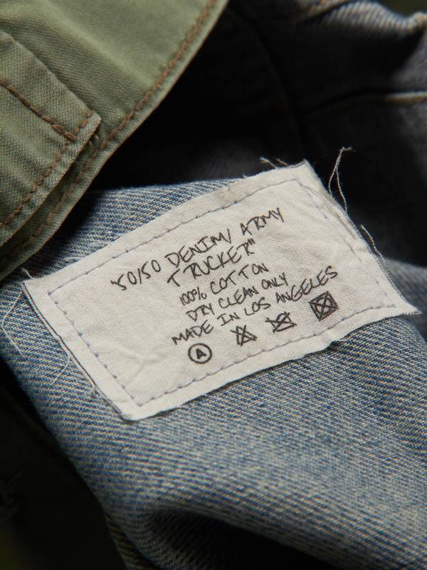 PRE - LOVED] Greg Lauren Washed 50/50 Denim and Tent Cotton Jacket