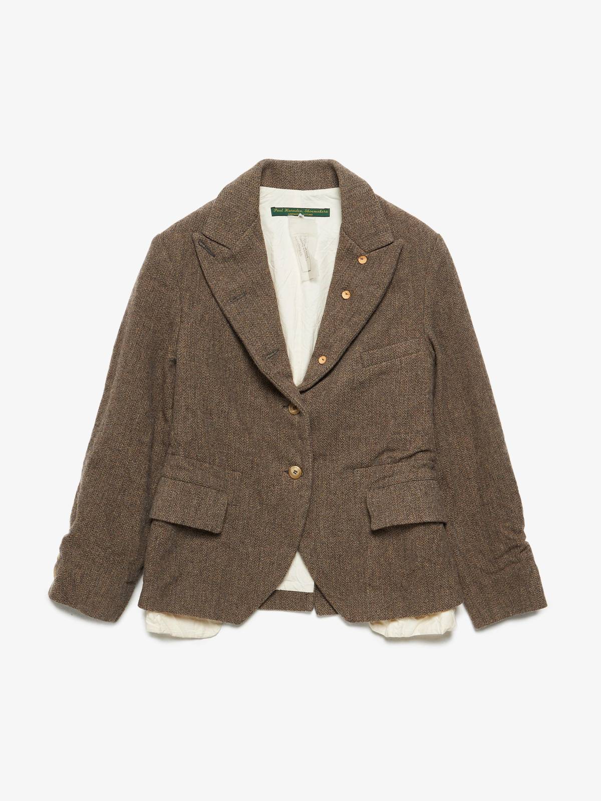 ジャケット・アウター Paul Harnden Shoemakers BS19 COAT COTTON Paul Harnden Shoemakers Herringbone Striped Bustle Coat