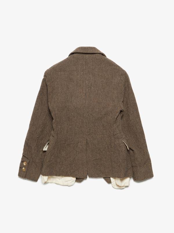 Paul Harnden Shoemakers Women Brown Herringbone Wool Jacket