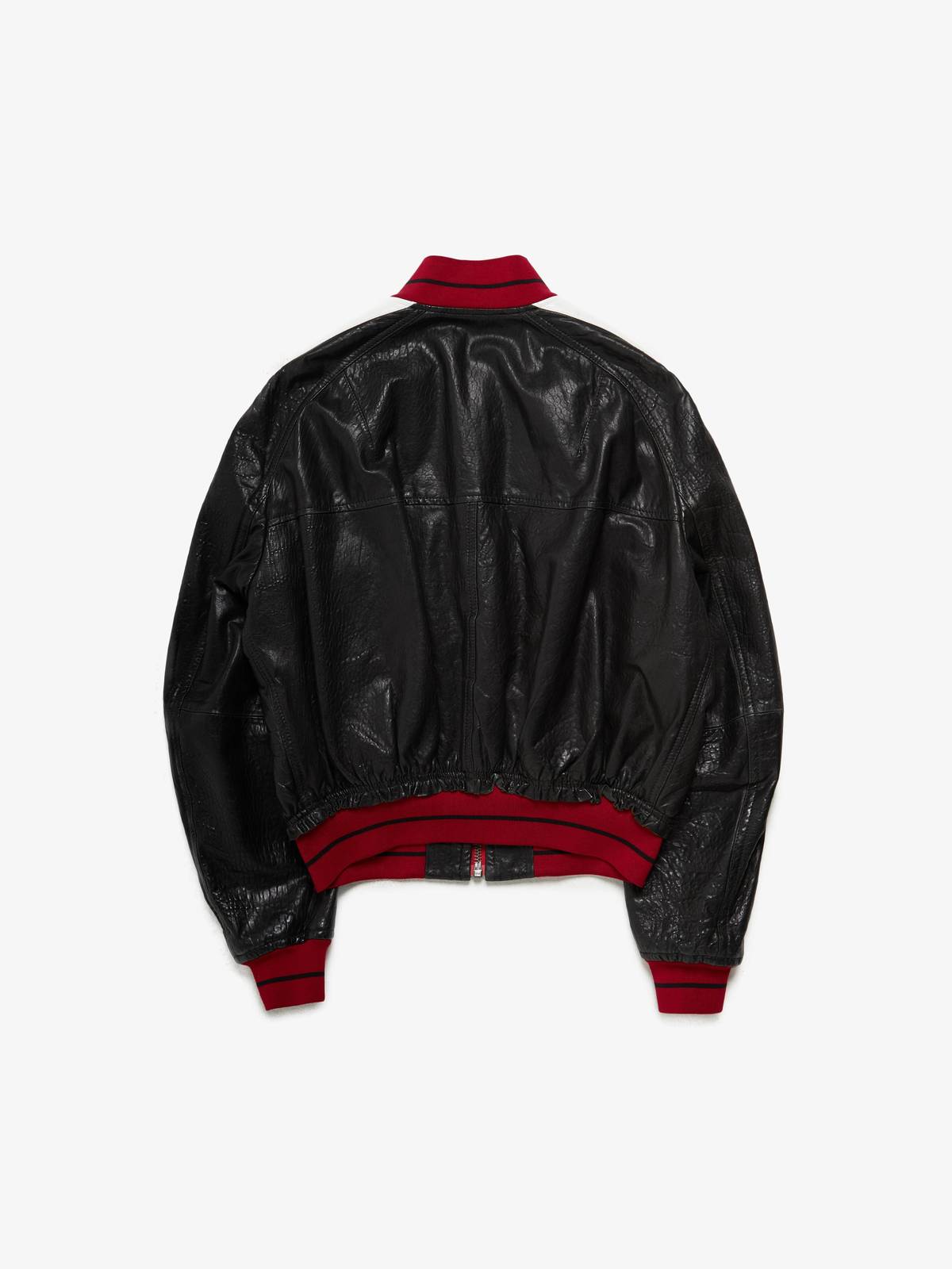 Haider Ackermann Black Contrast Detailed Leather Perth Bomber