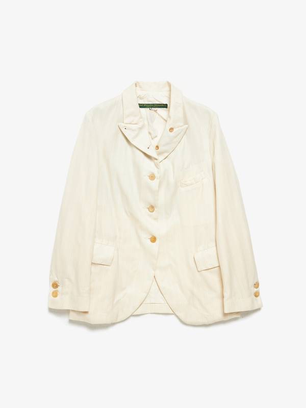 PRE - LOVED] Paul Harnden Shoemakers Pinstriped Wool Jacket - Milk 