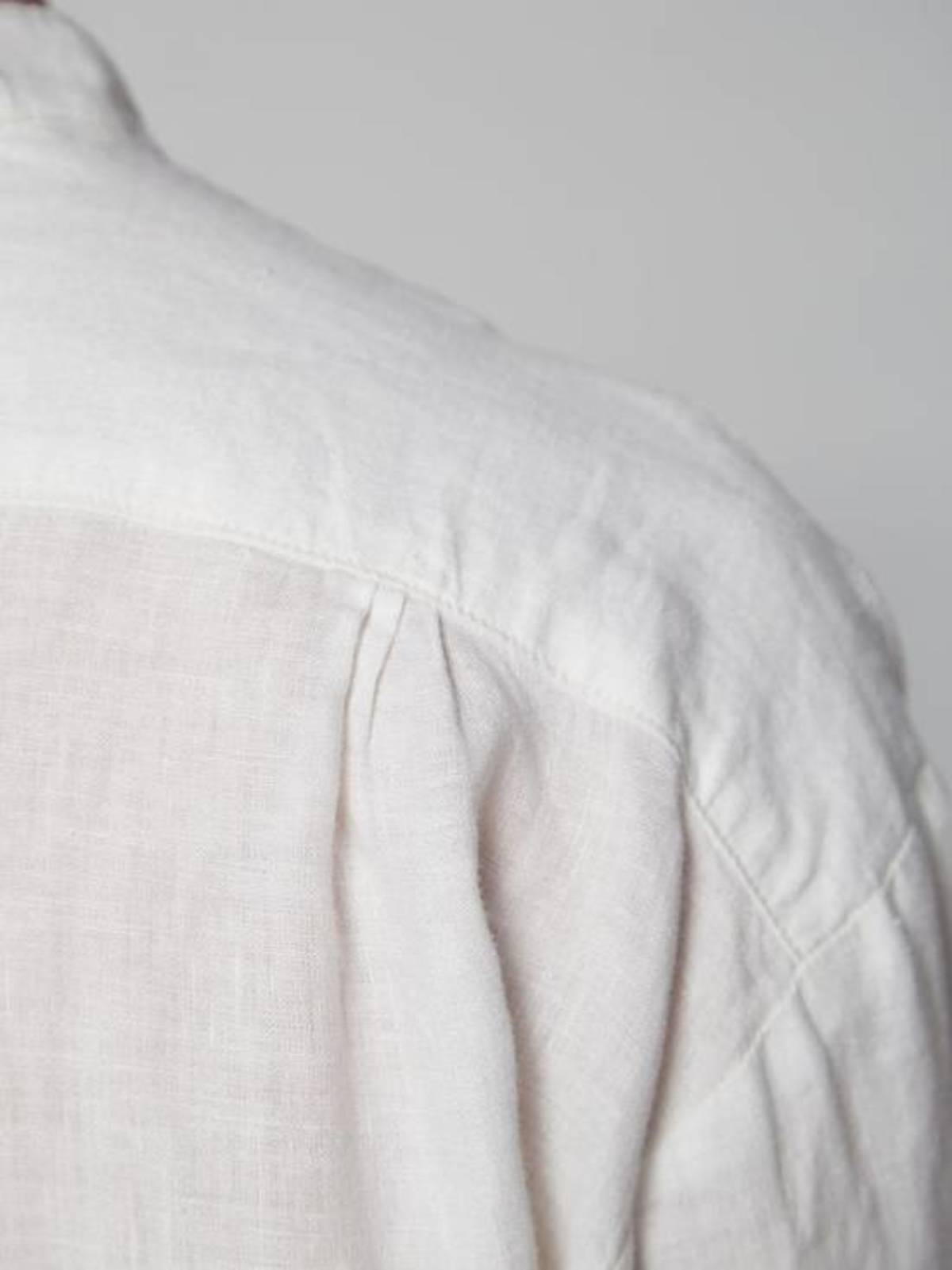 PRE-LOVED Greg Lauren Linen Studio Mixed rib Shirt - white