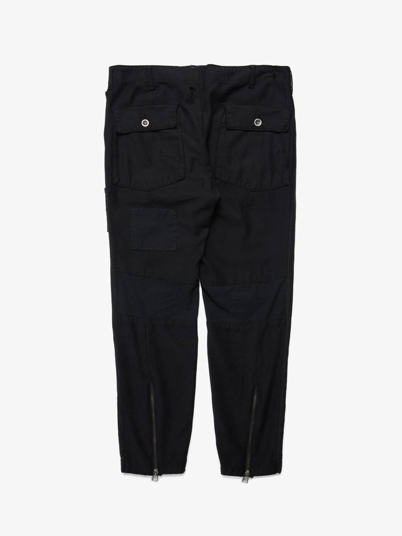 Greg Lauren Zip Ribbed Detailed Patchwork Cotton Pants Garmentory