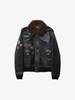 [Pre - Loved] Saint Laurent Paris Patch Embroidered Fur Collar Leather Bomber Jacket  - Thumbnail 1