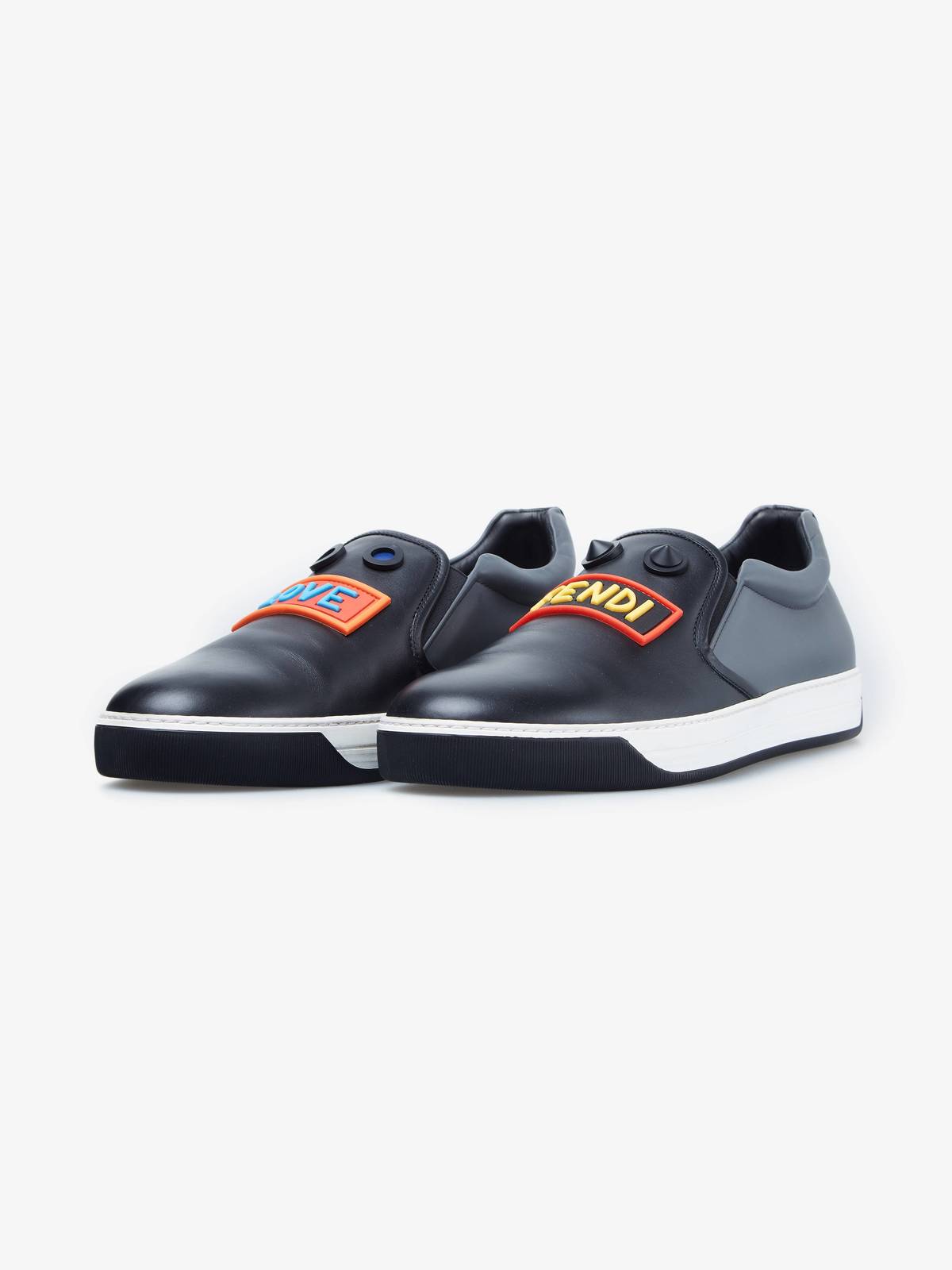 Fendi Love Sneakers Fendi Love Slip On Leather Sneakers 