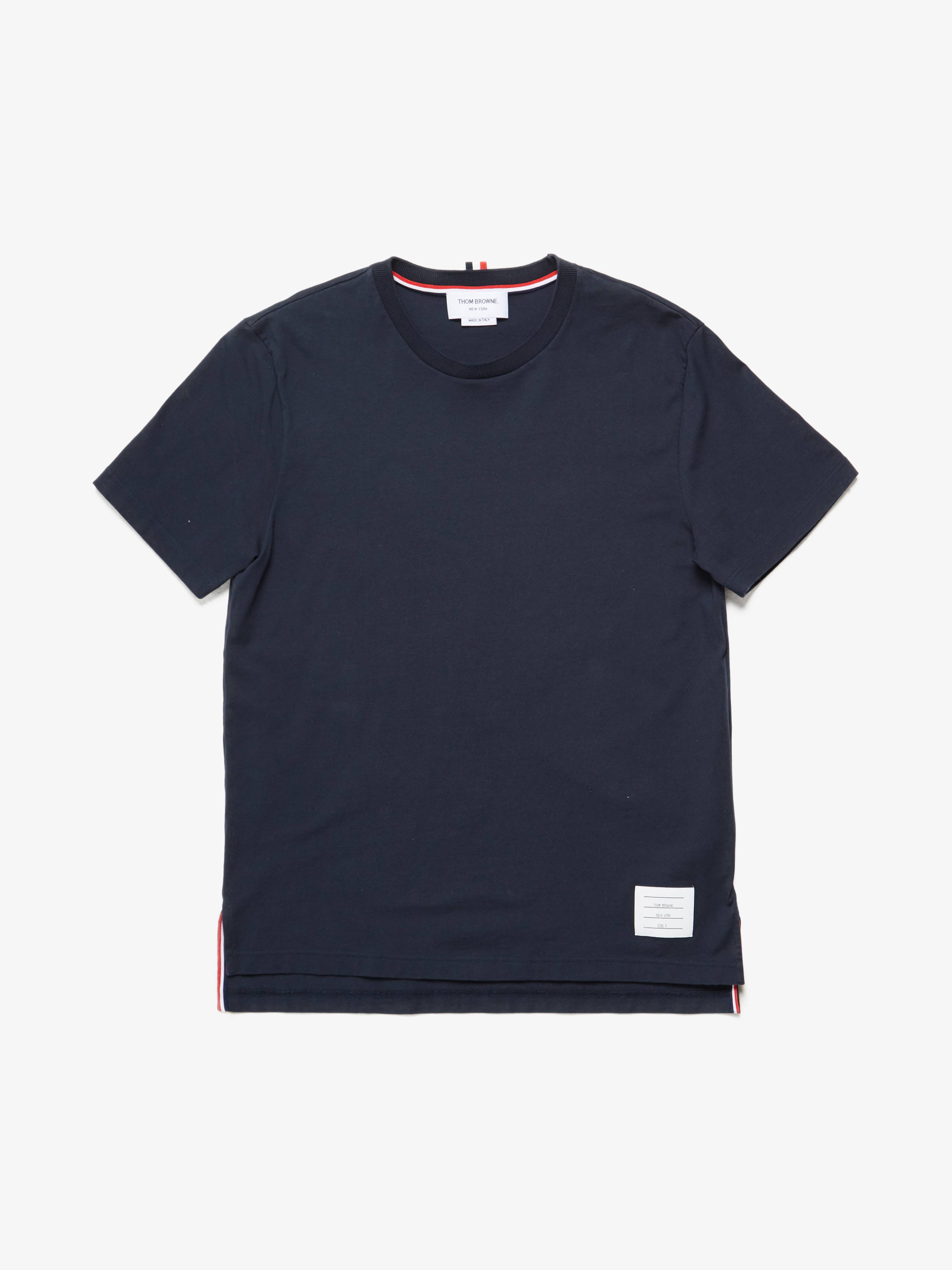 【関税&送料込】Thom Browne Navy Blue Cotton T-Shirt Dress Thom Browne Navy Blue Cotton T-Shirt Dress – LOZURI®