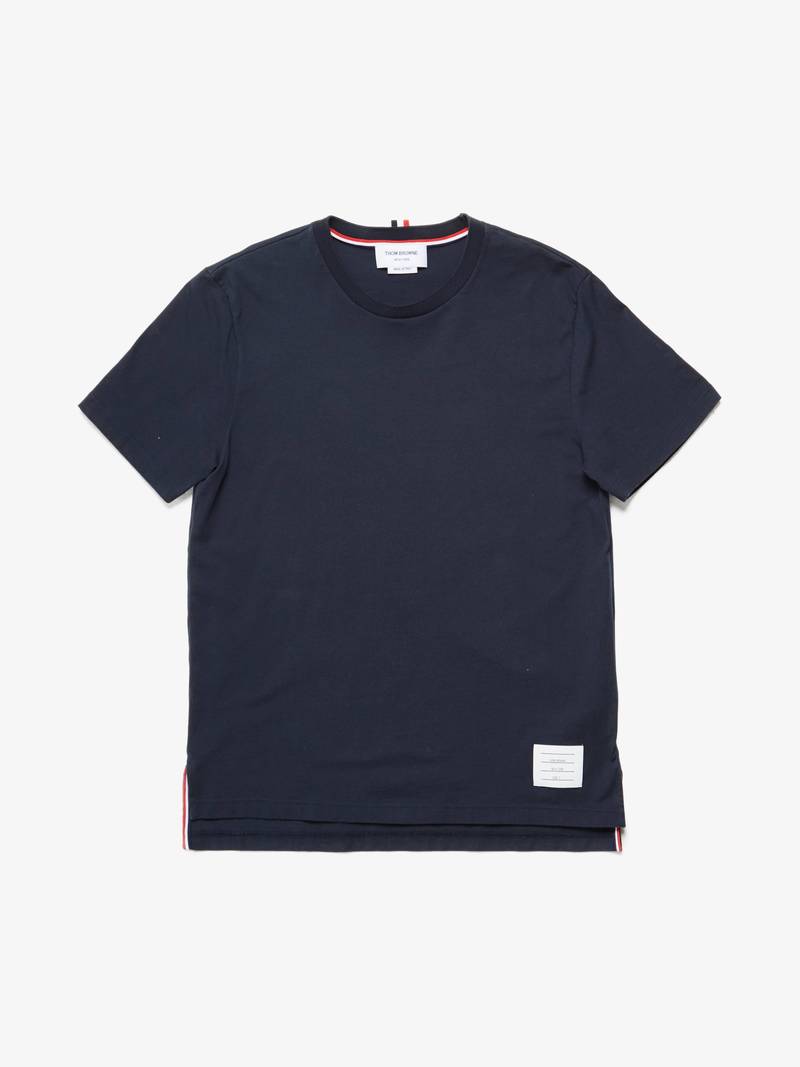 Tシャツ・カットソー Thom Browne Navy Cotton T-Shirt Thom Browne Cotton Name Tag T-Shirt | Harrods US