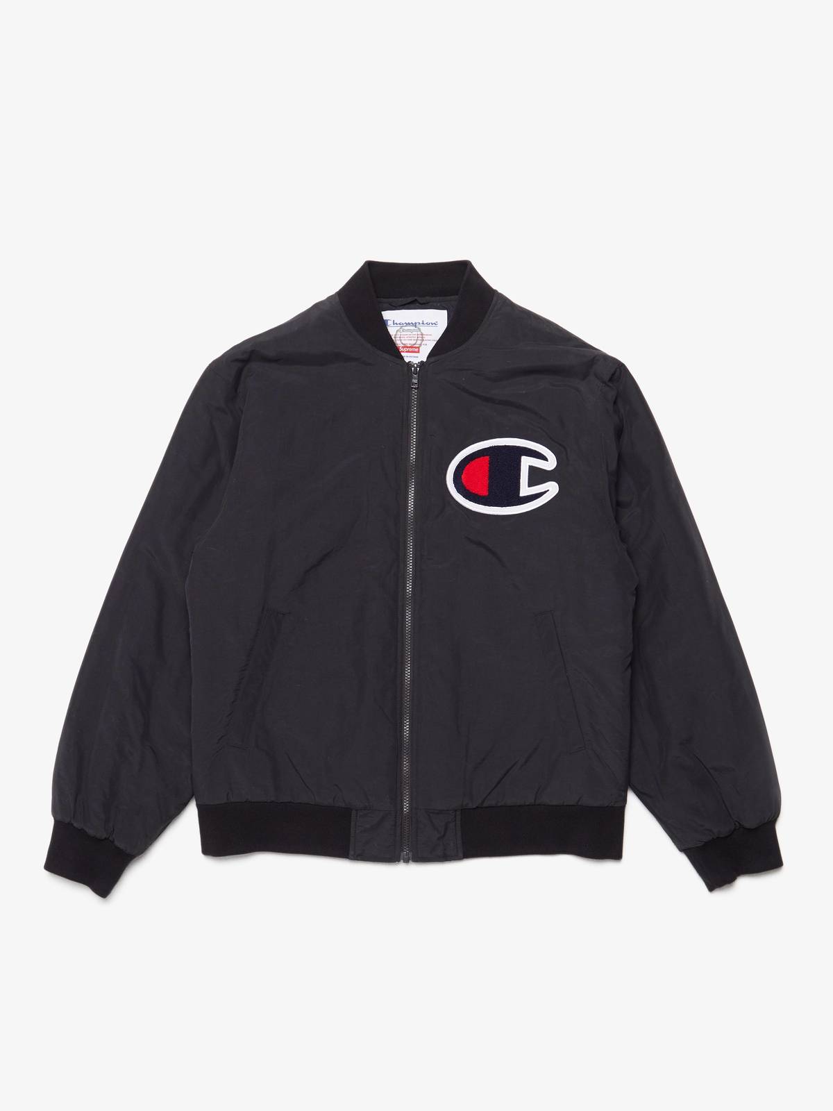Pre-Loved] Supreme X Champion M Black Quilted Bomber | Garmentory