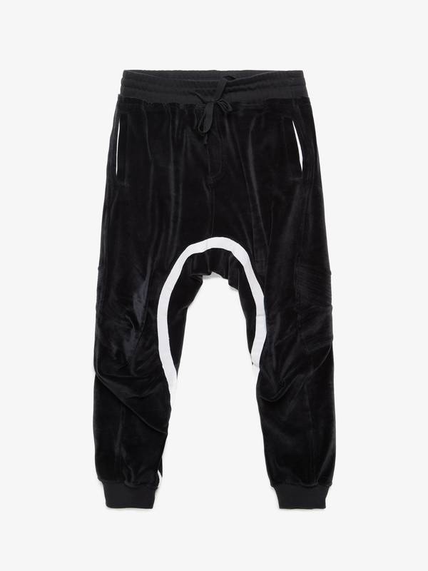 Haider Ackermann Black White Striped Velvet Sweatpants-Neutral