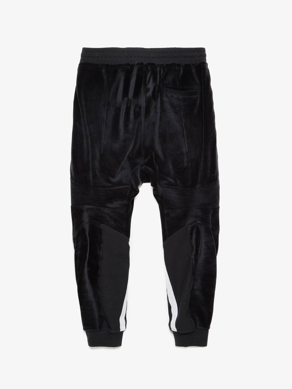✨【未使用Haider Ackermann ベルベットパンツ✨ Haider Ackermann Black White Striped Velvet Sweatpants-Neutral