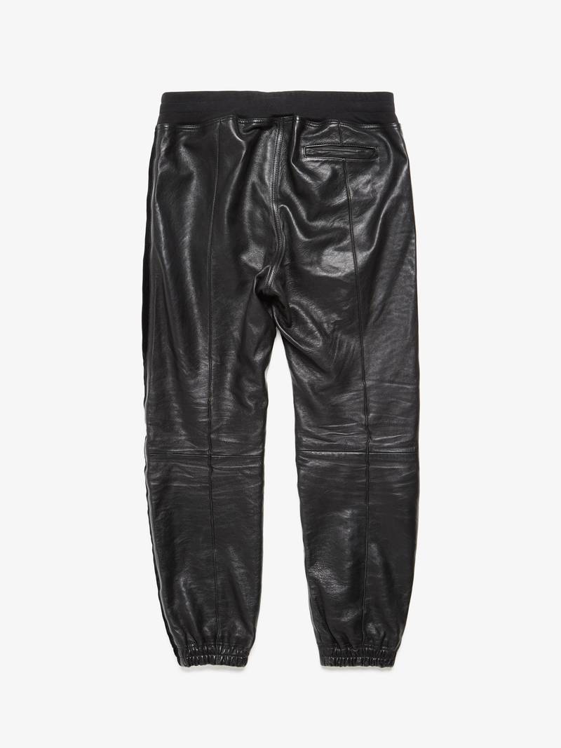 Pre-Loved] Haider Ackermann Black Velvet Striped Leather