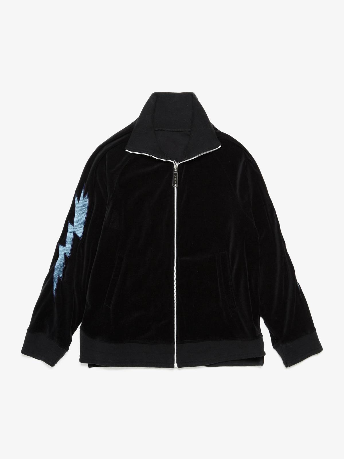 Pre-Loved] Miharayasuhiro Black Velour Skull Printed Embroidered