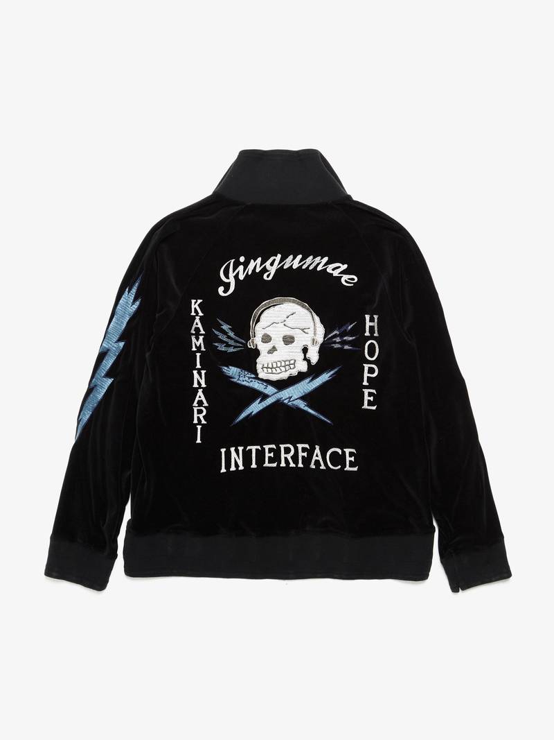 Pre-Loved] Miharayasuhiro Black Velour Skull Printed