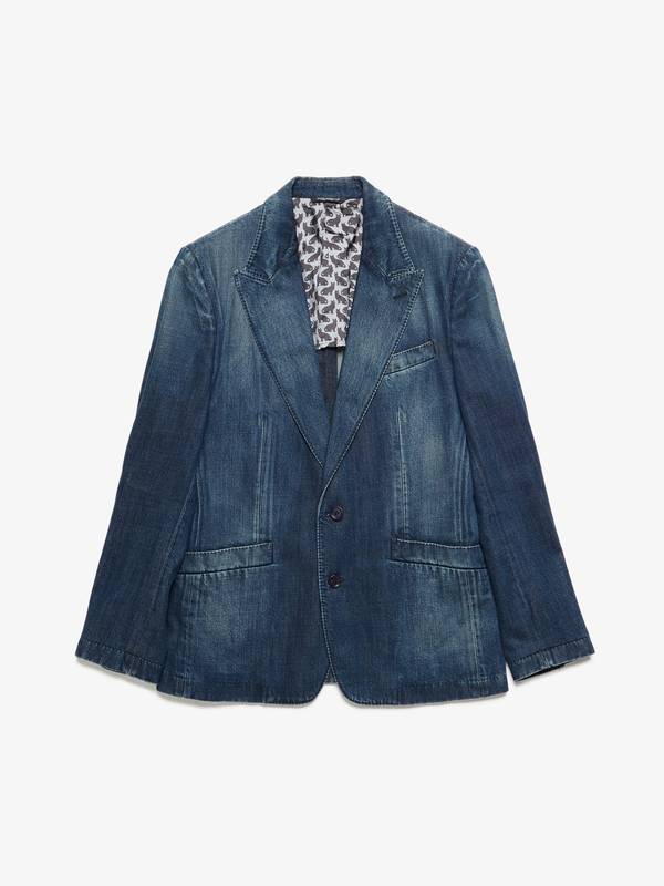 [Pre-Loved] Dolce & Gabbana Navy Denim Blazer Jacket-NAVY