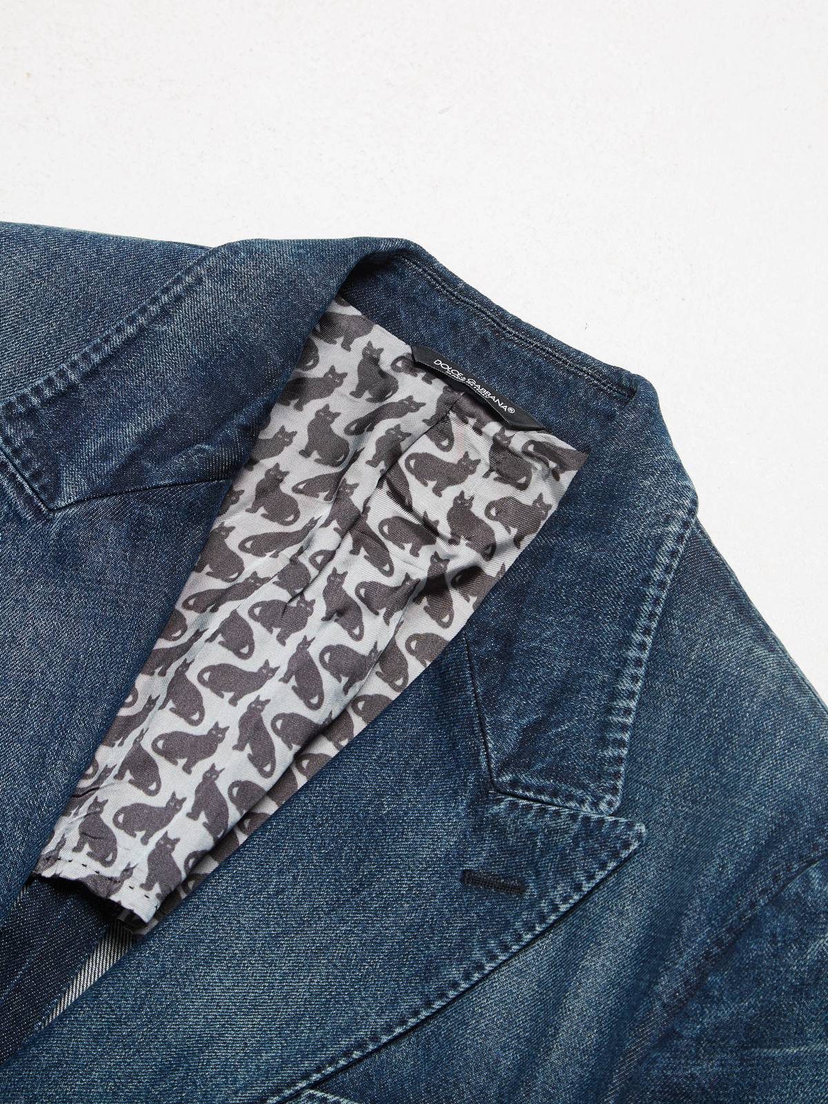 [Pre-Loved] Dolce & Gabbana Navy Denim Blazer Jacket-NAVY - Image 3 of 8