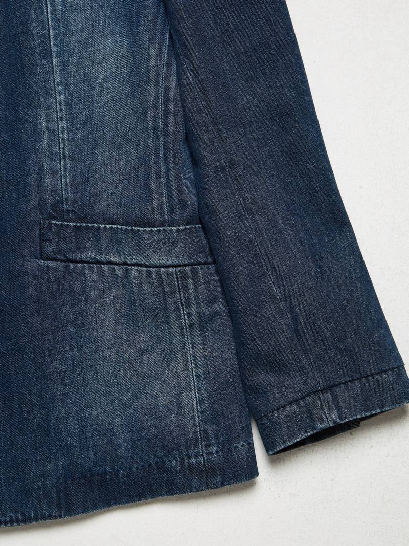 [Pre-Loved] Dolce & Gabbana Navy Denim Blazer Jacket-NAVY